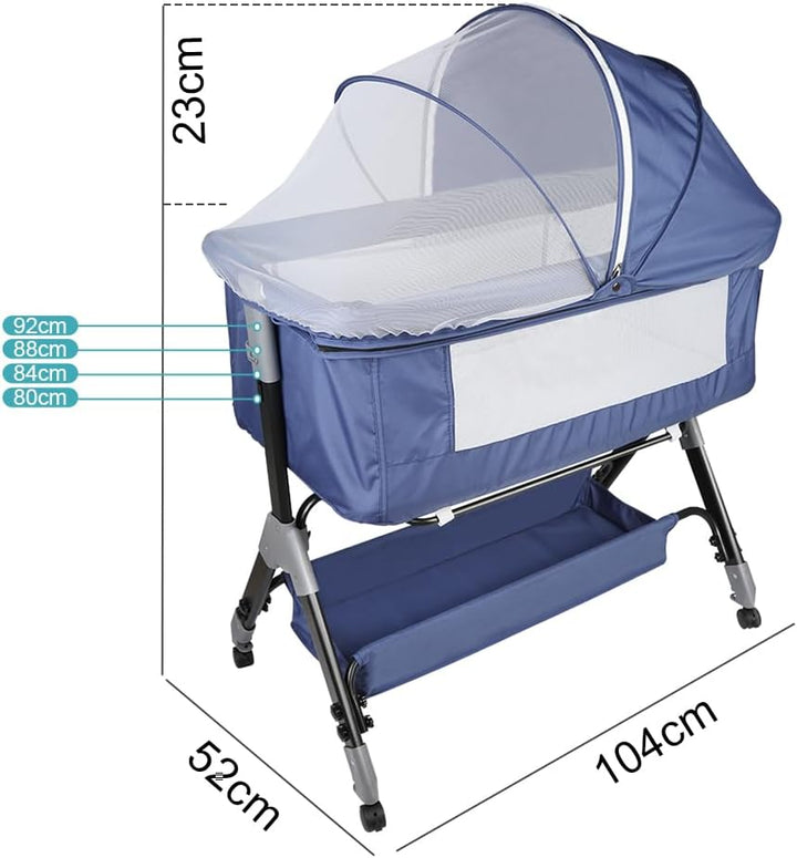 Kedia Babywiege mit Moskitonetz, Babybett & Reisebett mit Rollen, Babybett für Wiegen, höhenverstell