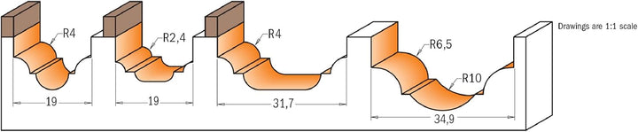 CMT ORANGE TOOLS 748.191.11 - PROFILFRÄSER HM S=6 D=19 R=2.4