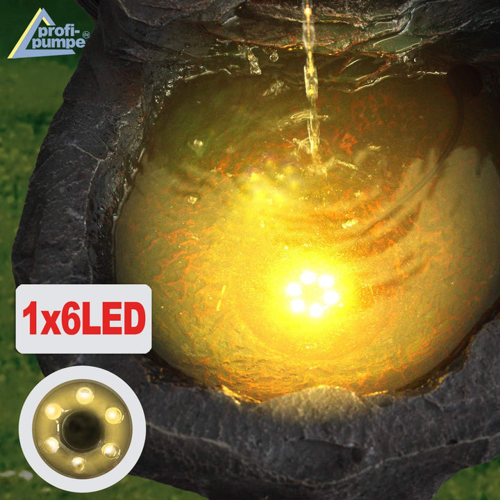 Gartenbrunnen Brunnen Zierbrunnen Zimmerbrunnen Brunnen Vogelbad Durstiger Frosch mit LED-Licht 230V