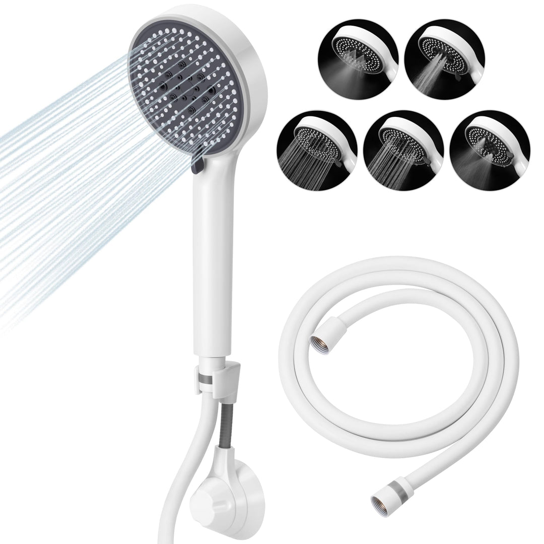 Lonian 5 Sprühmodi Hochdruck-Handbrausekopf-Set, hoher Durchfluss Handbrause mit 1,5 m Schlauch, ver