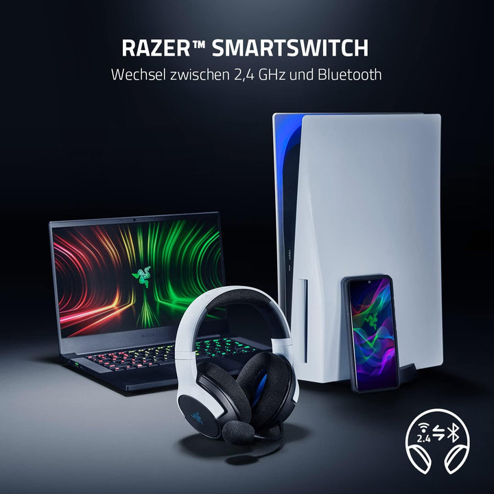 Razer Kaira für PlayStation - Kabelloses Dual-Headset für PS5 (Triforce Titanium 50-mm-Treiber, Hype