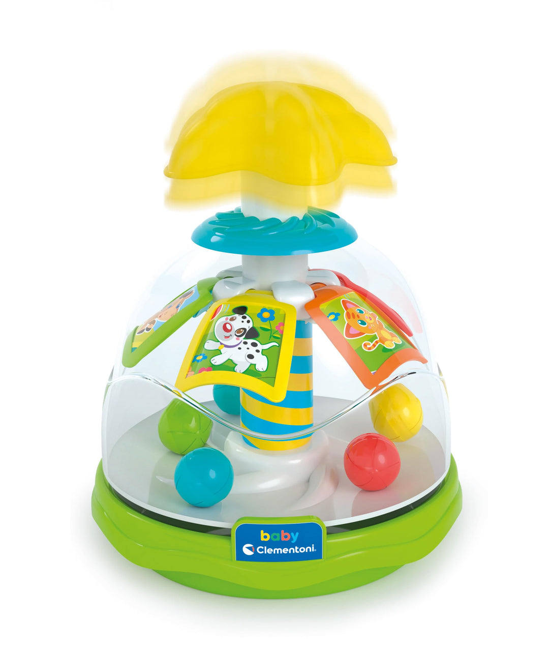 Clementoni Baby Happy Friends Spinning - Top-Kreisel für Kinder mit Tieren - Sensorik- & Motorikspie