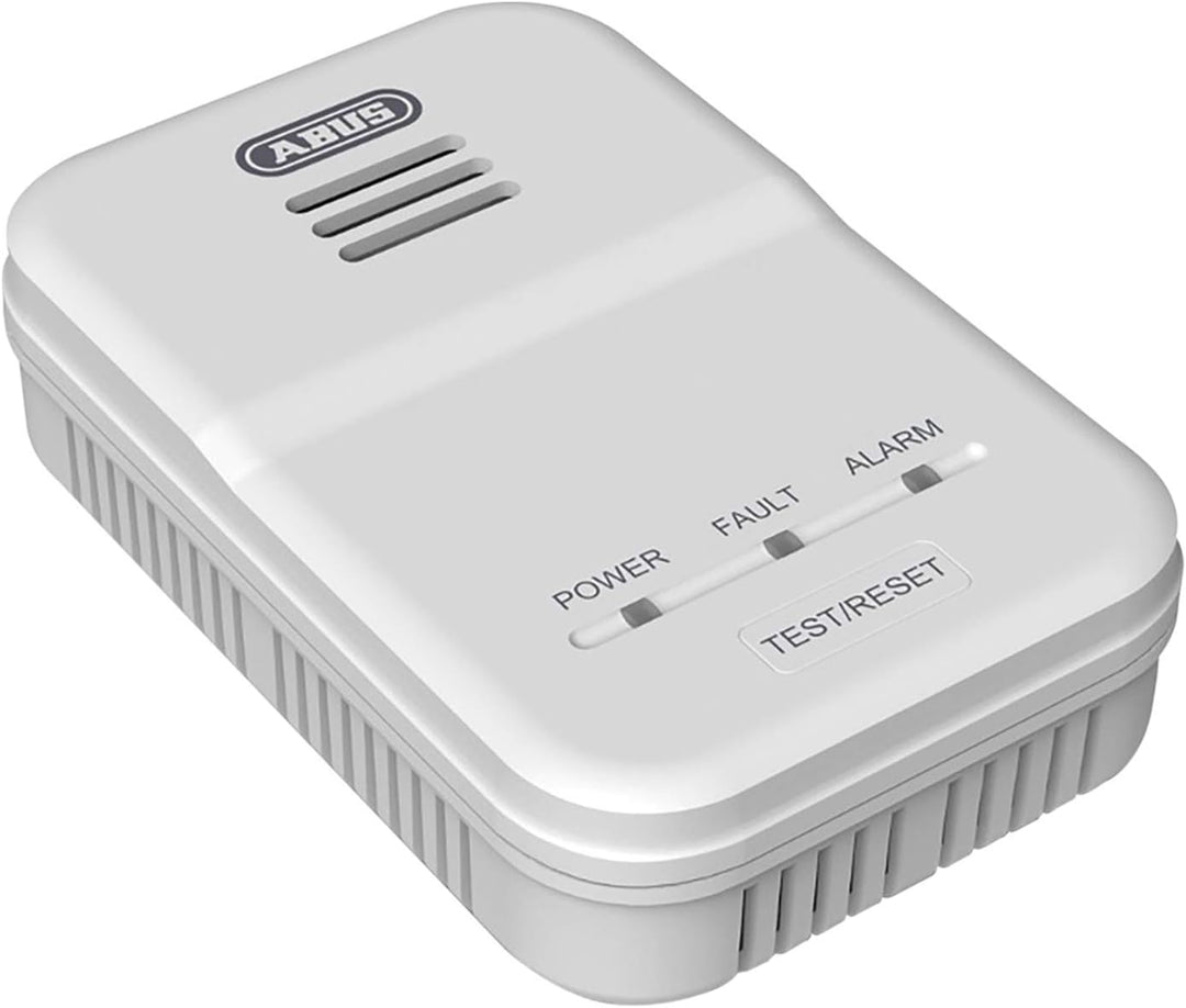ABUS Gasmelder GWM100ME für Gasthermen - Erdgas (Methan) / Stadtgas - Alarmlautstärke 85 dB - weiss