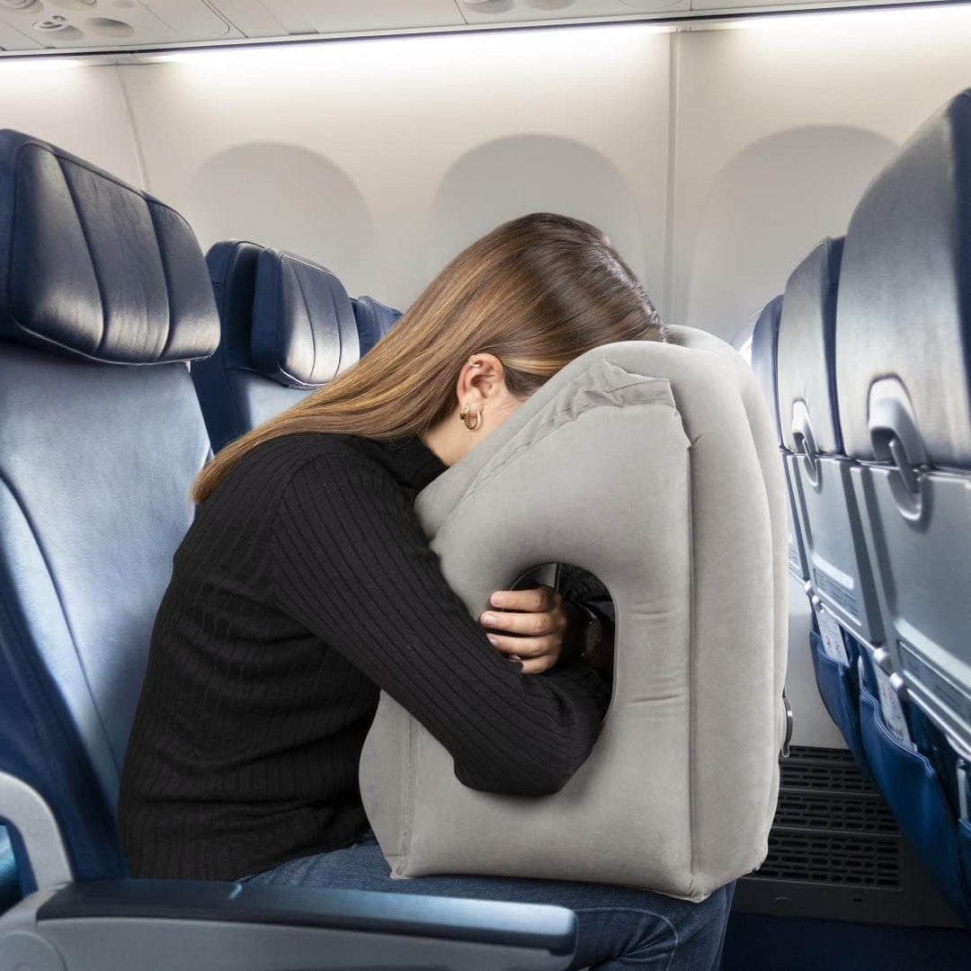 Hama Reisekissen ergonomisch (Aufblasbares Kissen für Reisen, Reise-Kissen mit Aussparrungen für Arm