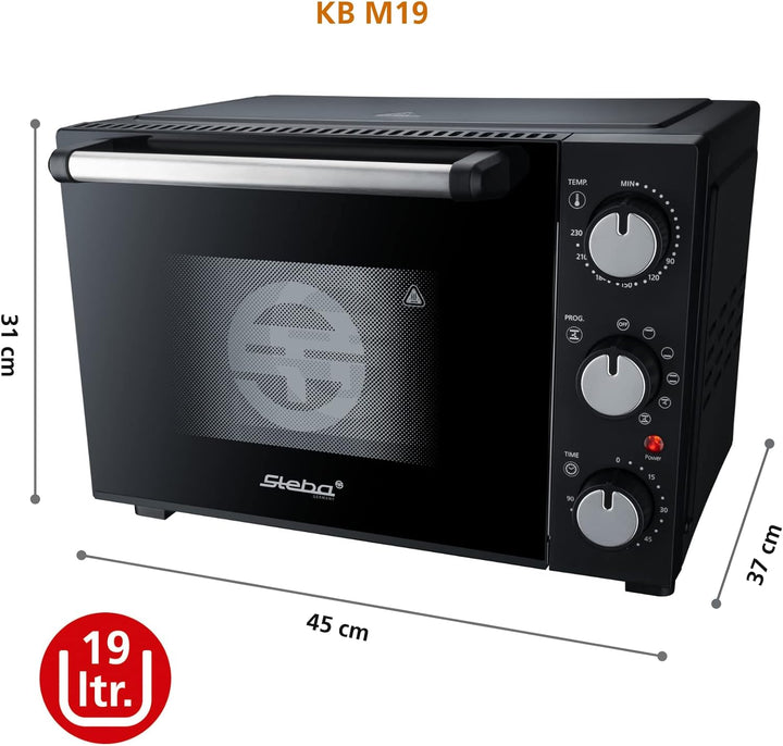 Steba Backofen KB M19 mit wirksamer Geh?useisolation f?r geringe Oberfl?chentemperatur, 19L Innenrau