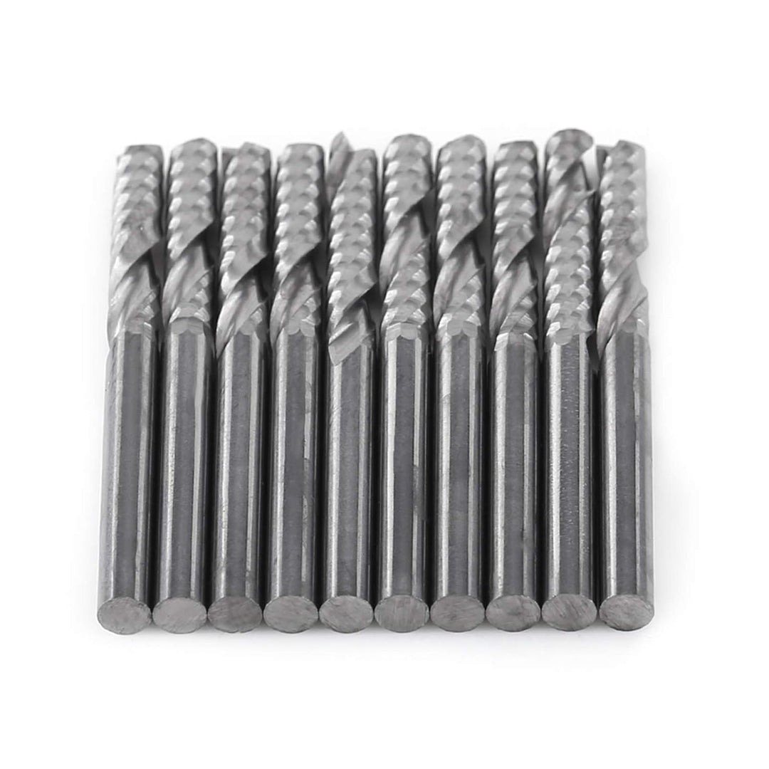 Schaftfräser, 10 Stück 4 mm Schaft Wolframcarbid-Spiral-Schaftfräser Einnuten-Fräser CNC-Fräser für