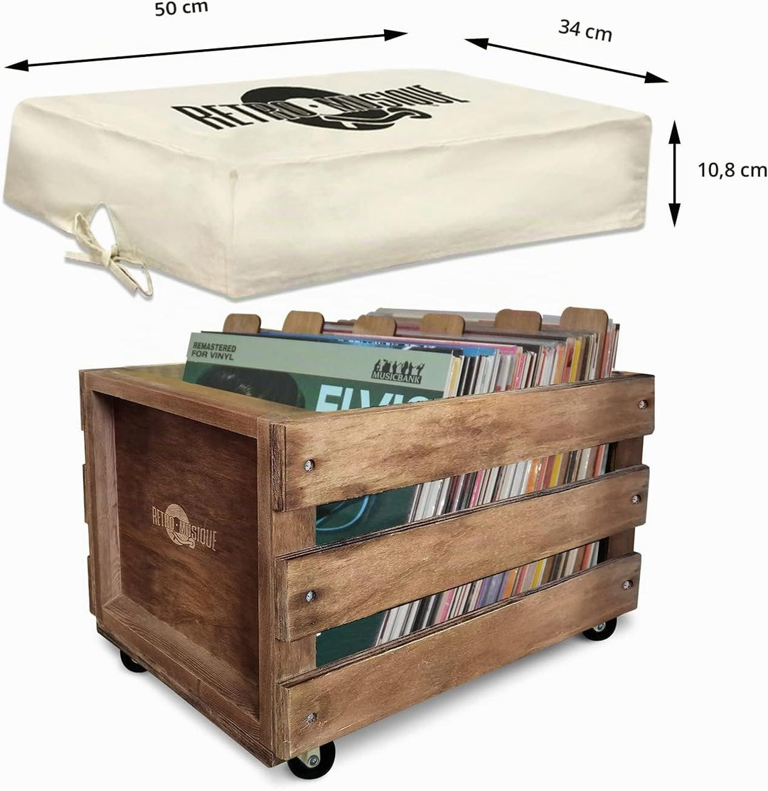 Retro Musique Laser-geätzte hölzerne Schallplattentrenner zur Organisation von 12" Vinyl LPs, 6er Se