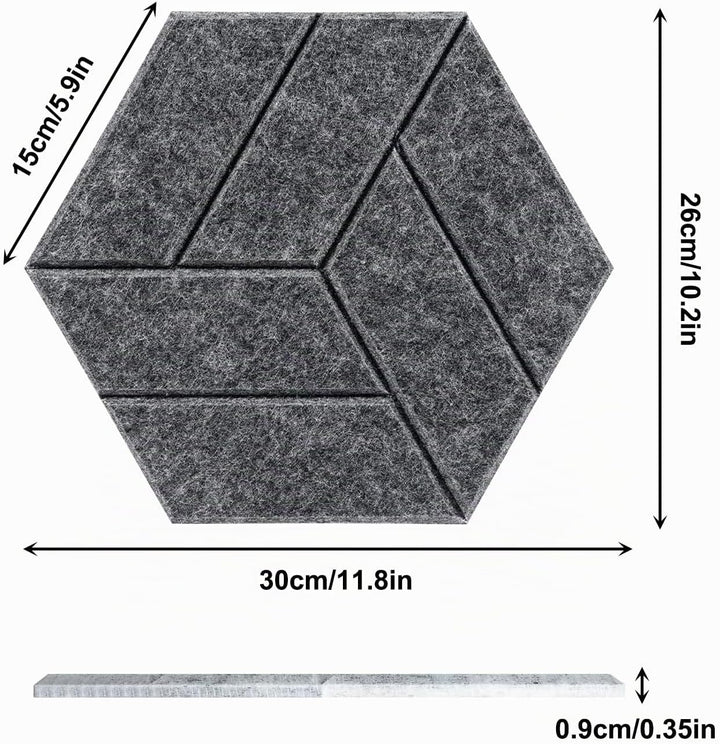 12 Stück Akustikpaneele Hexagon Selbstklebend Akustikplatten Akustikschaumstoff Akustik Panel Wandpa