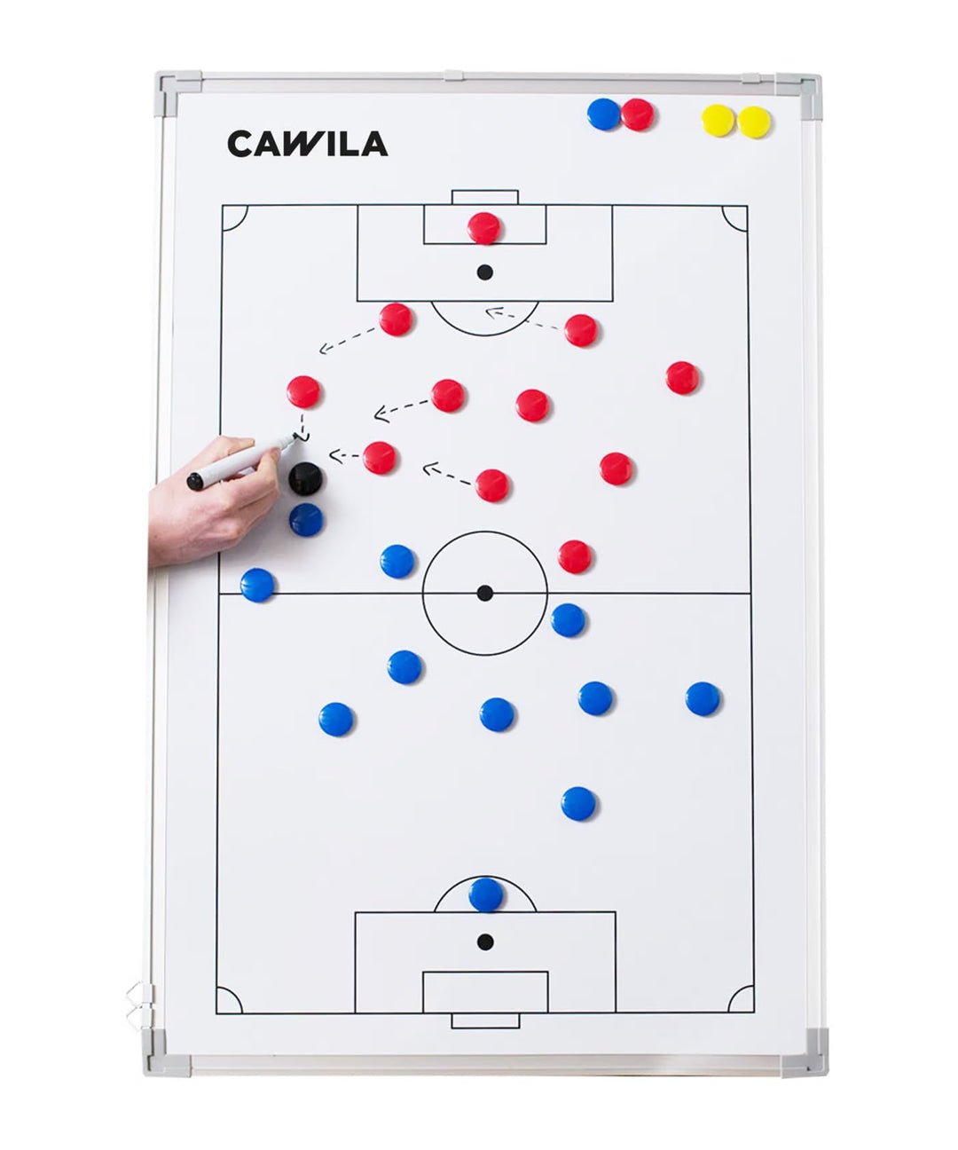 Cawila Taktiktafel Fussball inkl. Magnete, Stift, Wischer und Tasche, Size: 90 x 120cm