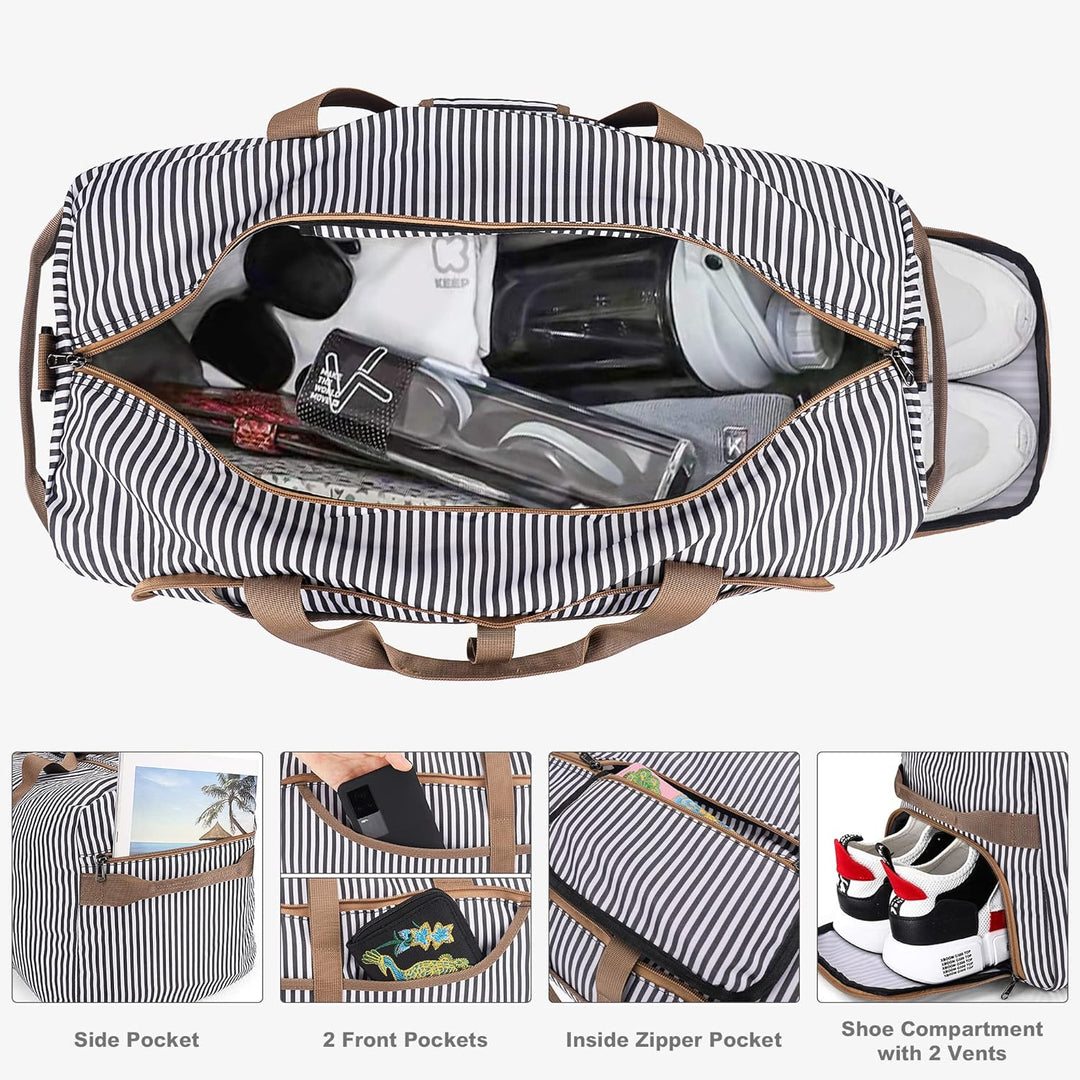 Vogshow Reisetasche Damen Herren Gross 80L Faltbare Reisetaschen Wasserdicht Sporttasche mit Schuhfa