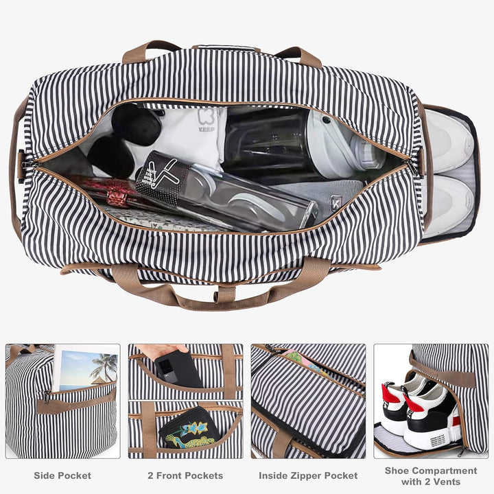 Vogshow Reisetasche Damen Herren Gross 80L Faltbare Reisetaschen Wasserdicht Sporttasche mit Schuhfa