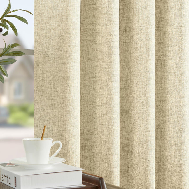 TOPICK 100% Verdunklungsvorhänge Gardinen mit Stangedurchzug Thermovorhang Blickdicht, H210xB140 cm