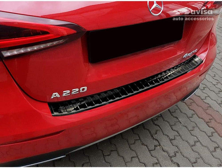 Schwarz Edelstahl Heckstossstangenschutz kompatibel mit Mercedes A-Klasse W177 HB 2018- inkl. AMG &