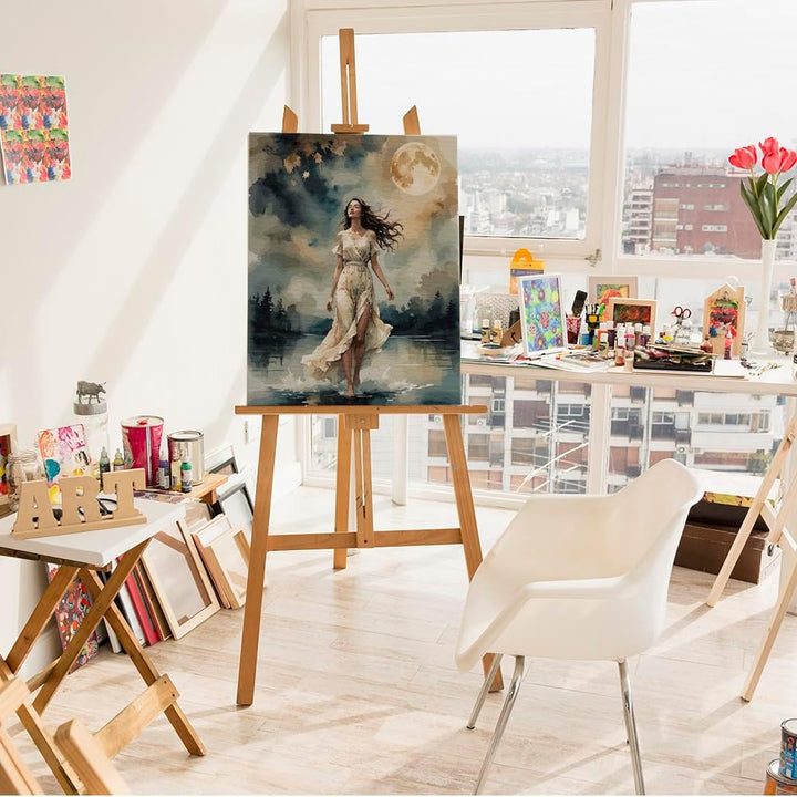 Artnapi Malen nach Zahlen Erwachsene mit Rahmen | DIY Handgemalt | Nachtspaziergang im Mondschein| K