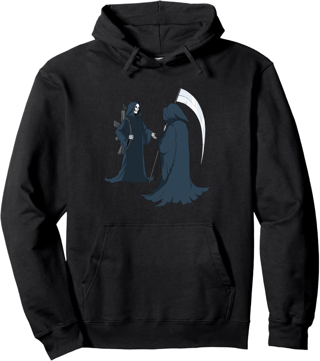 Gespiegelter Sensenmann Pullover Hoodie