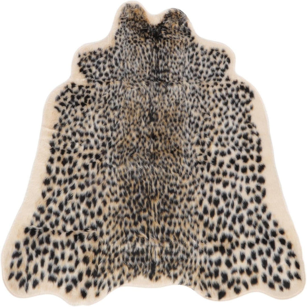 Amosfun Leoparden-Print, Kunst-Plüsch-Teppich mit Leopardenmuster, Fussmatte für Zuhause, Büro, Wohn