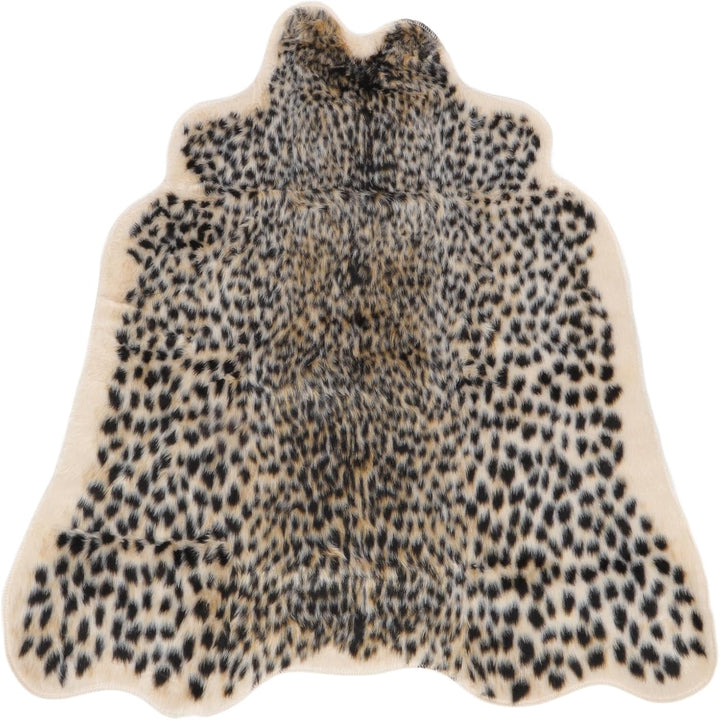 Amosfun Leoparden-Print, Kunst-Plüsch-Teppich mit Leopardenmuster, Fussmatte für Zuhause, Büro, Wohn