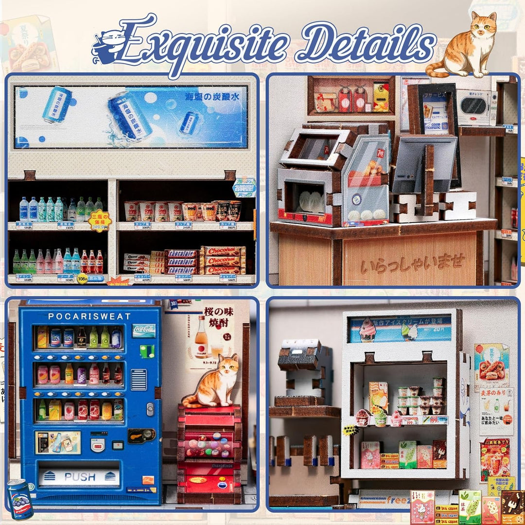 CUTEBEE Book Nook Kit - Puppenhaus Im Japanischen Stil, DIY Holz Miniaturhaus Für Erwachsene, Wohn U