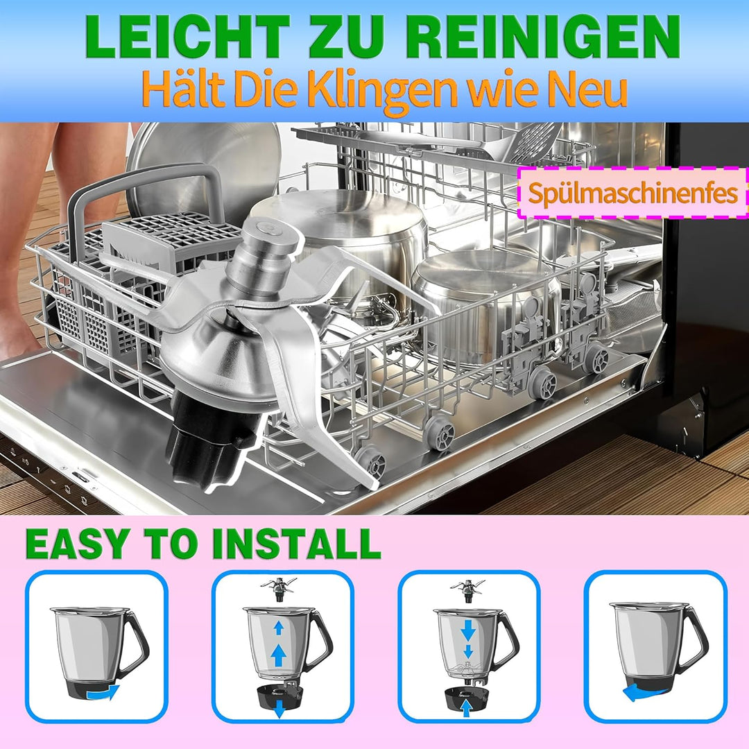 Edelstahl Mixerklinge kompatibel mit Vorwerk Thermomix TM31 | Mit Dichtung, Superscharfes hitzebestä