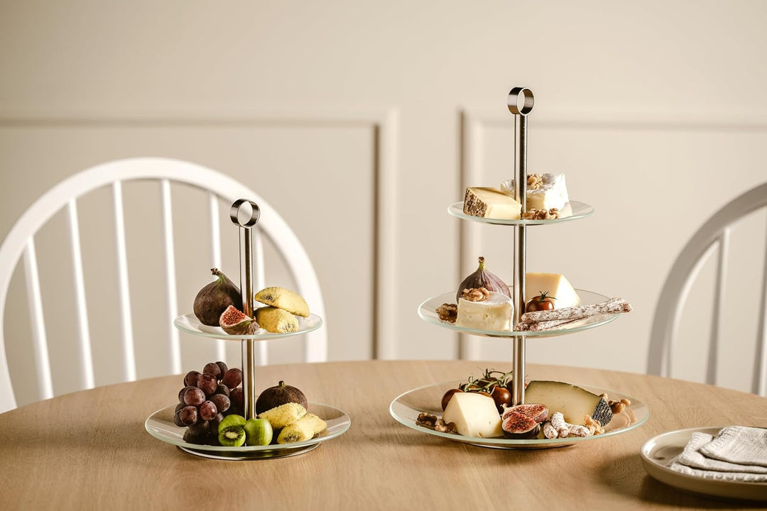 LEONARDO HOME CENA Etagere • 1 Stück • Moderne Glasetagere • für Kuchen und Häppchen • elegante Etag