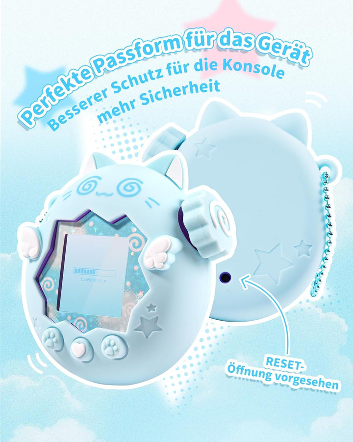 GeekShare Silikon-Hülle Kompatibel mit Tamagotchi Paradise, Weiche Schutzhülle, Button Caps, Perlenk