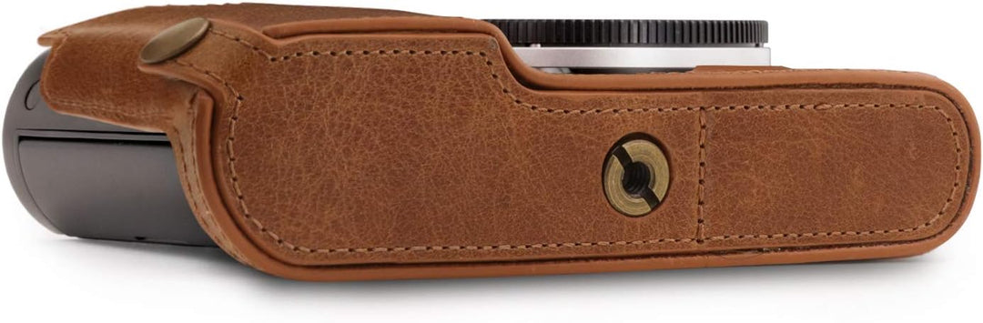 MegaGear MG1726 Ever Ready Kameratasche aus echtem Leder, kompatibel mit Leica TL2, TL, Dunkelbraun,