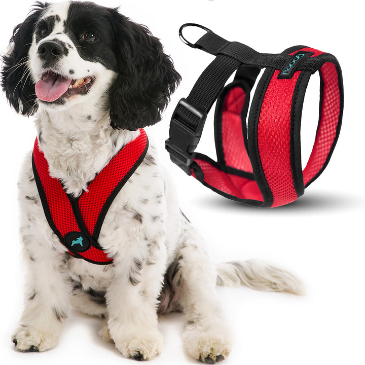 Gooby Comfort X Head In Harness – Rot, Gross – No Pull Kleine Hundegeschirr, Patentierter Würgefreie