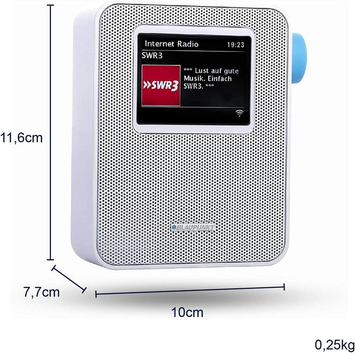 BLAUPUNKT PIB 100 Steckdosen Internetradio, WLAN Empfang, grosses Farb-Display, Steckdose Digital Ra