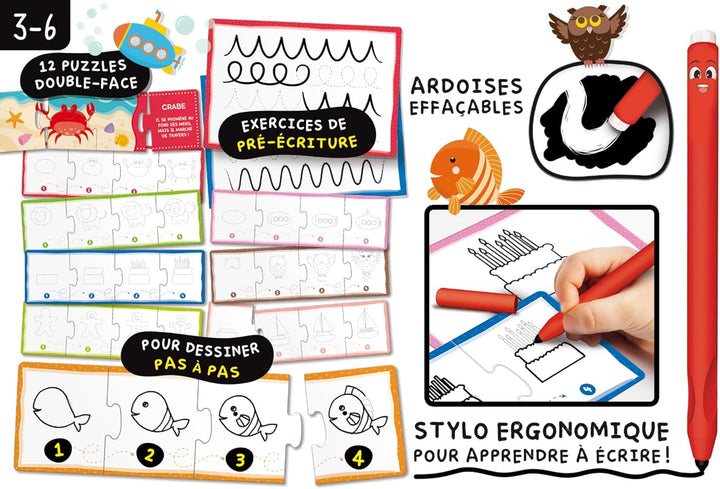 Liscianigiochi Pädagogisches Set zum Zeichnen Lernen – LISCIANI – inkl. Spezialstift