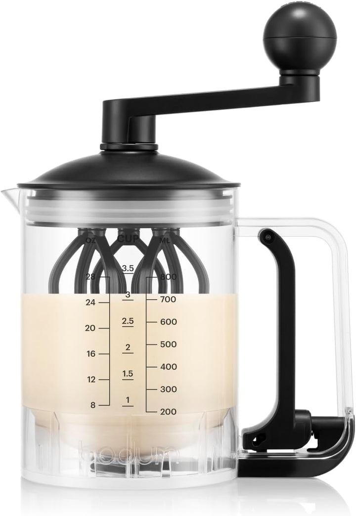 Bodum Pancake Teigmixer & Spender BISTRO Schwarz – Integrierte Messfunktion – Einfaches Ausgiessen,