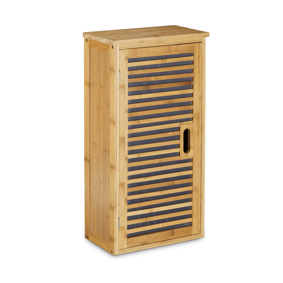 Relaxdays Badezimmer Hängeschrank aus Bambus, 2 Ablagen mit Einlegeboden, Badschrank HxBxT: 66 x 35