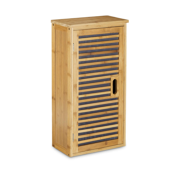 Relaxdays Badezimmer Hängeschrank aus Bambus, 2 Ablagen mit Einlegeboden, Badschrank HxBxT: 66 x 35