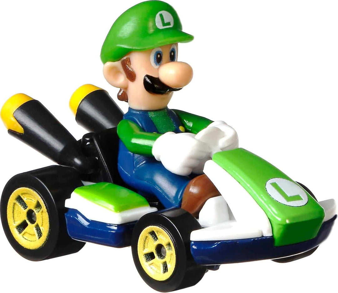 DieCast Modell Luigi Version Standard Kart von SUPER Mario Kart – Massstab 1:64, Länge 5cm (HW GLP37