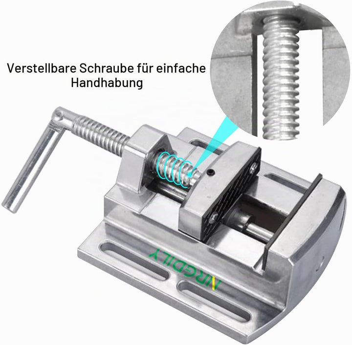 NRGDILY Bohrmaschinen-Schraubstock, Klemme für Bohrer, Säulenbohrer, Fräsmaschinen, Einstellung 4 Zo