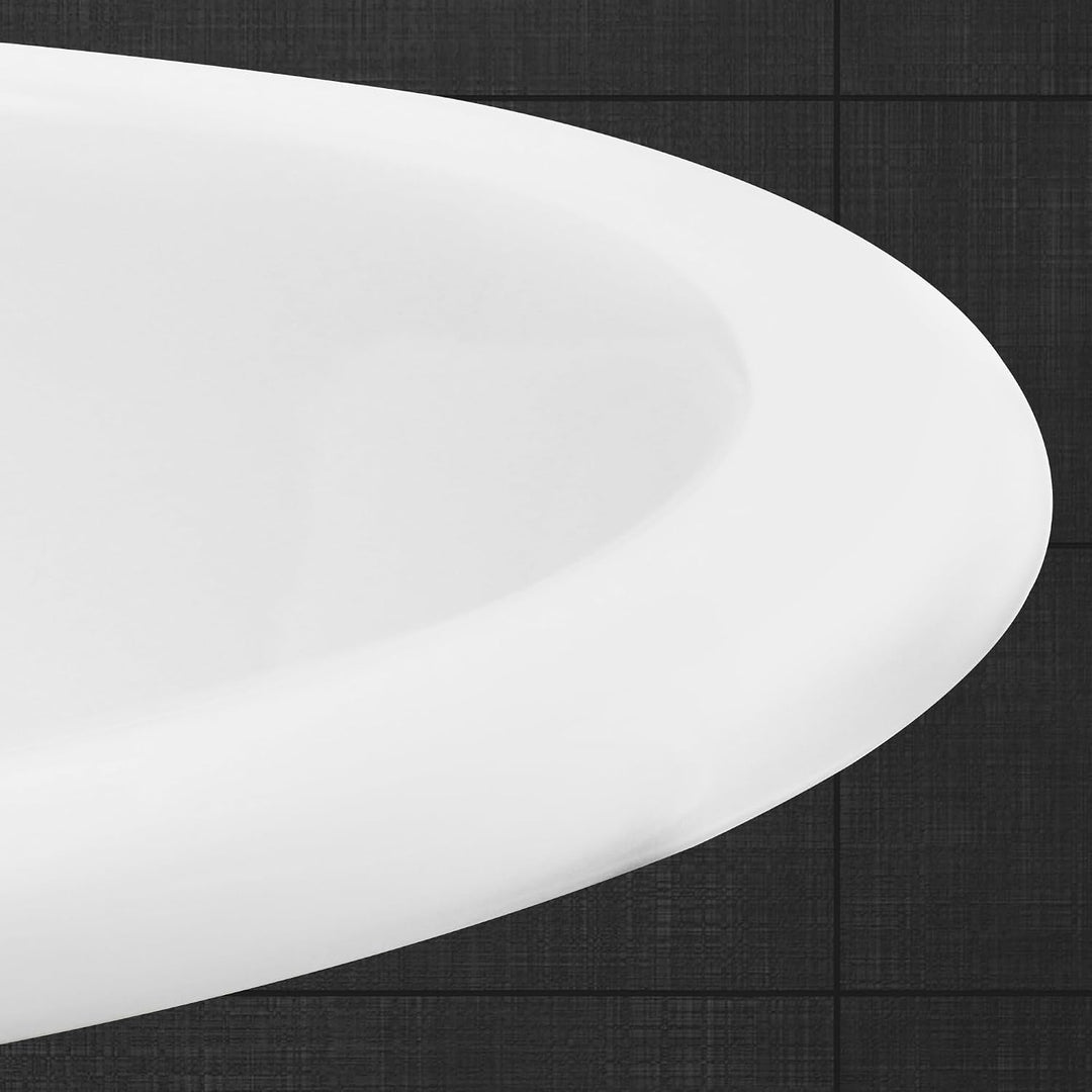 ML-Design Waschbecken aus Keramik Weiss glänzend 57x19,5x48,5cm Oval Einbauwaschbecken mit Hahnloch