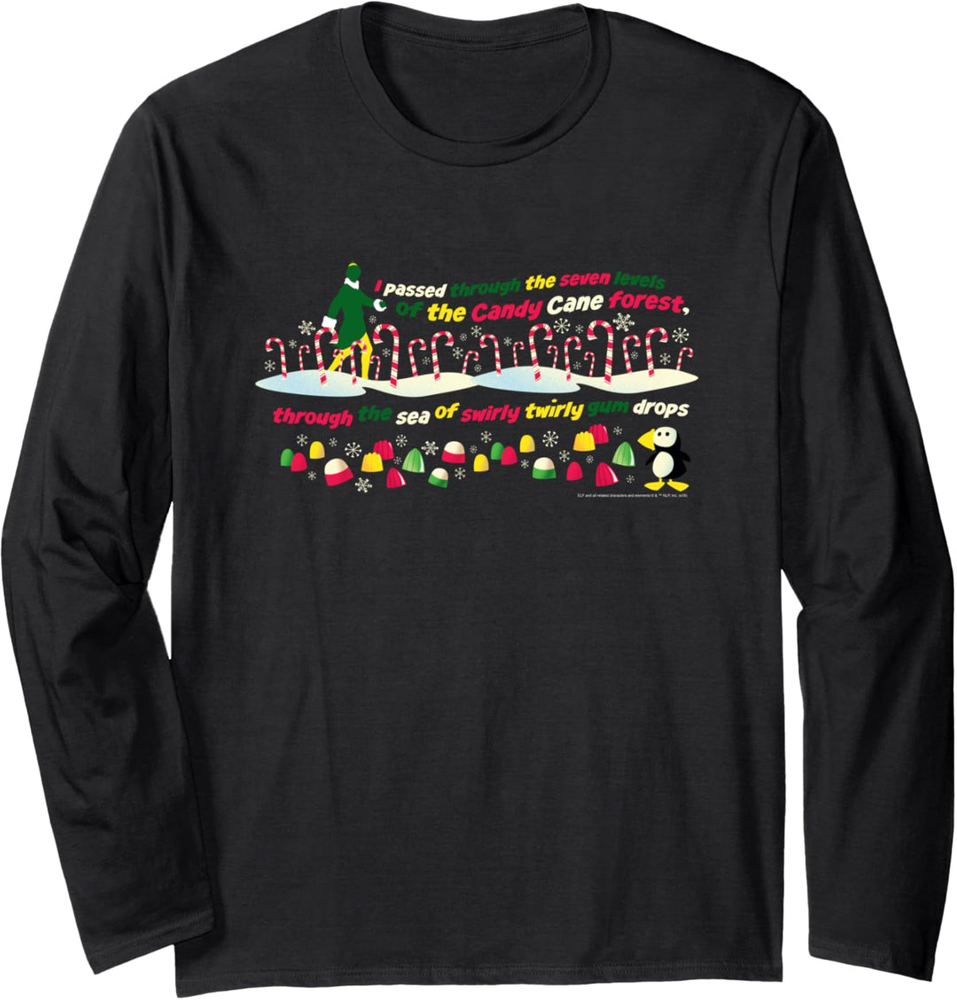 Elf Candy Cane Forest Weihnachten Langarmshirt