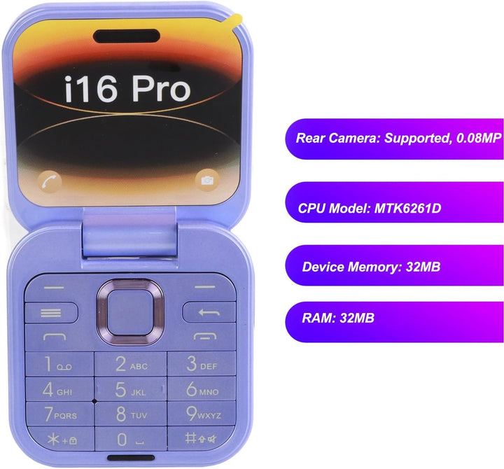 Yunir Klapphandy für Senioren, 2G Entsperrtes Senioren-Klapphandy, mit 1,77-Zoll-Bildschirm, Dual-SI