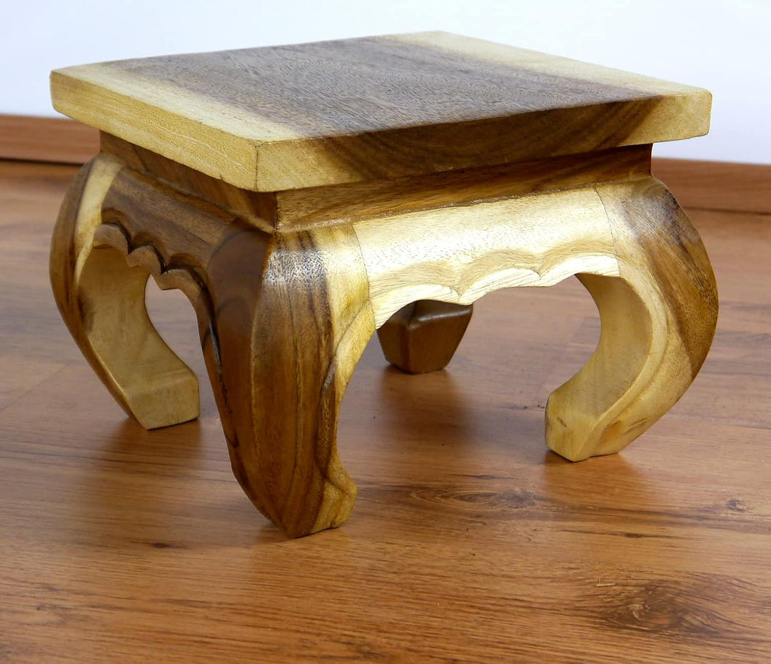 livasia Opiumtisch, Beistelltisch aus Massivholz, Nachttisch (24cm) 24x24 cm, 24x24 cm