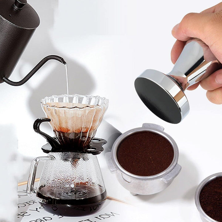 Kaffeestampfer 49 mm Espresso-Stampfer Durchmesser Edelstahl Barista Espresso Bohnenpresse Silber
