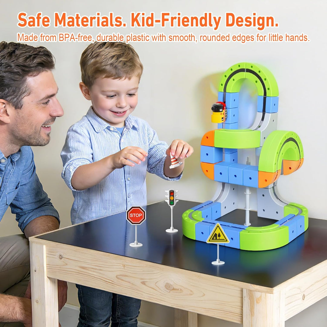 Magnetic Train Set for Kids Ages 3-8 Anti-Gravity Floating Tracks, STEM Toy - Build Your Own Race Tr