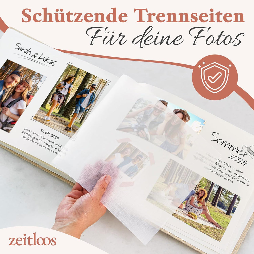 Zeitloos Das Fotoalbum für die Ewigkeit - Platz für 150 Fotos (50 Seiten oder 25 Blatt). Fotoalbum l