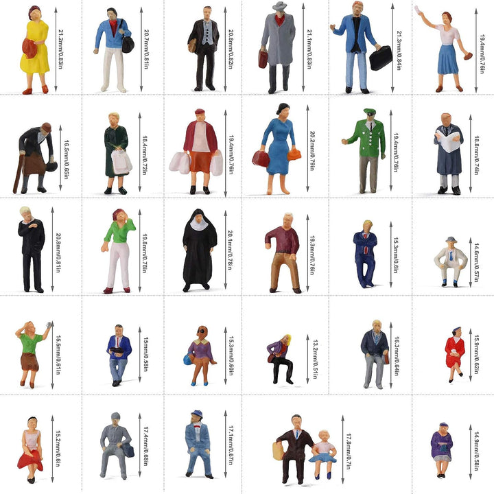 Evemodel Spur H0 1:87 Sitzende Stehende Figuren Personen Modellbausatz Passagiere (60Stk)