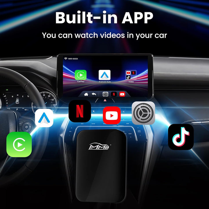 MMB Wireless Magic Box 2.0 CarPlay Adapter, Android Auto Apple CarPlay Adapter Für Online Netflix/Sm
