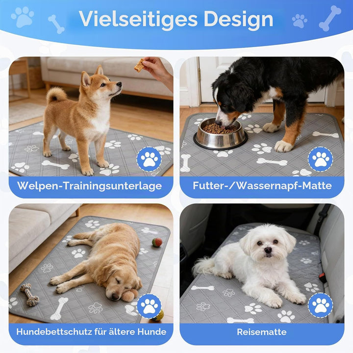 2 Stück Waschbar Haustier-Urinunterlage, Wiederverwendbare Matten für Hunde, Auslaufsicher, Super Sa