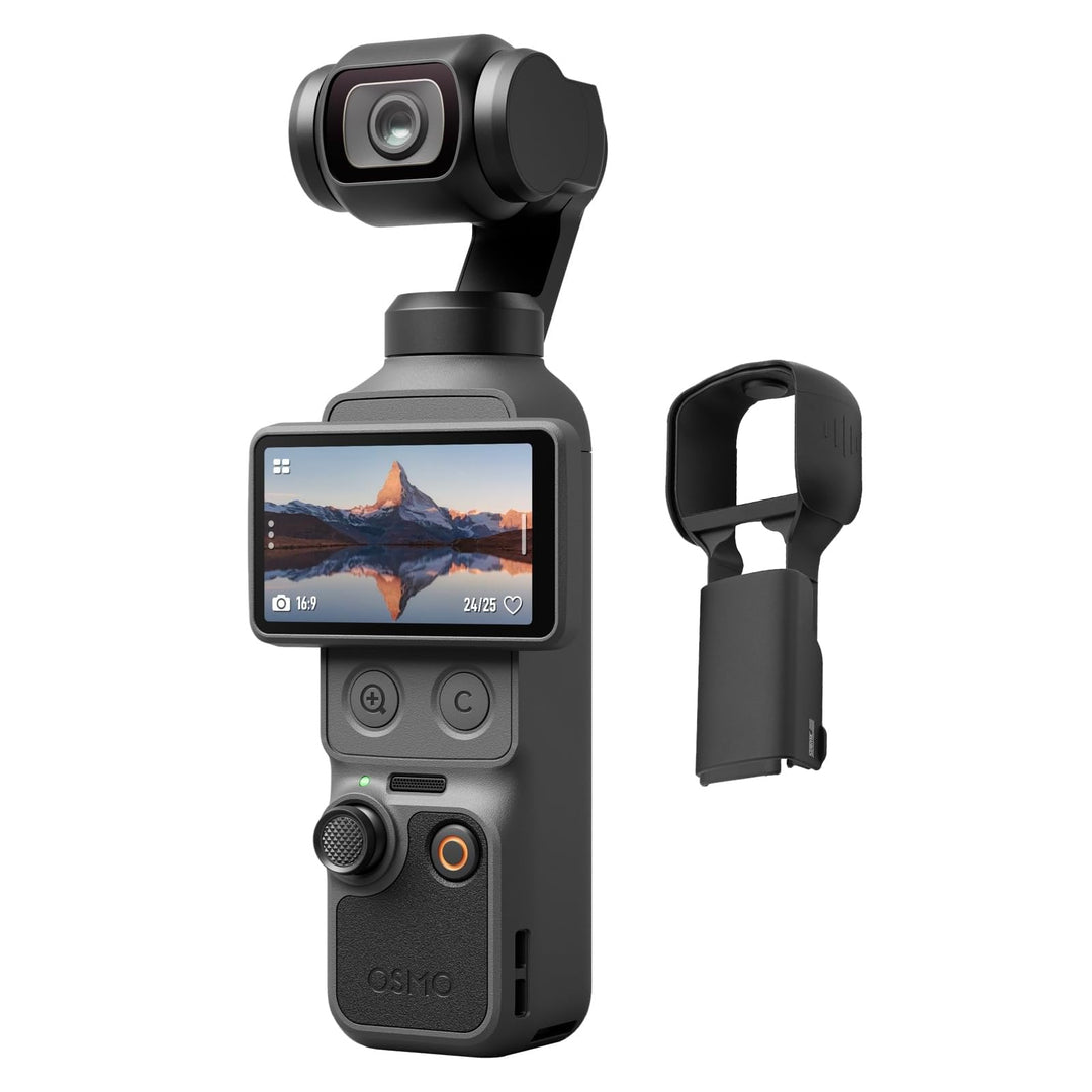 DJI Osmo Pocket 4 Essential Combo Bundle, Pocket-Gimbal-Vlog-Kamera, Objektivschutz, Gimbal & Displa