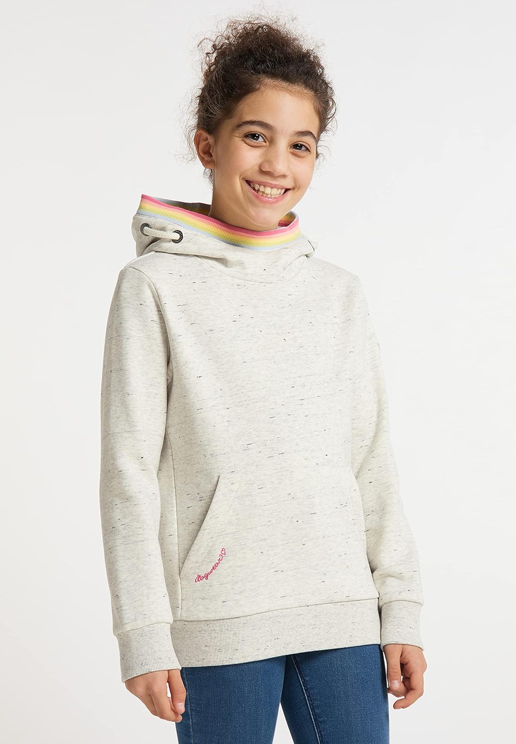 Ragwear Mädchen Sweatshirt Madlenka Sweater Hoodie mit Kapuze Pullover Sweat 128 Weiss, 128 Weiss
