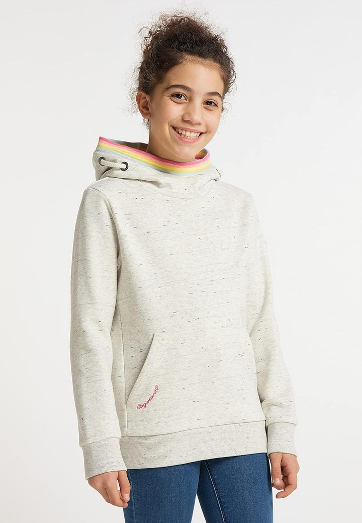 Ragwear Mädchen Sweatshirt Madlenka Sweater Hoodie mit Kapuze Pullover Sweat 128 Weiss, 128 Weiss