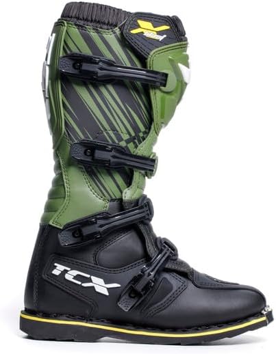 TCX Herren X-Blast Motorradstiefel 39 EU Scharwz Grün Gelb, 39 EU Scharwz Grün Gelb