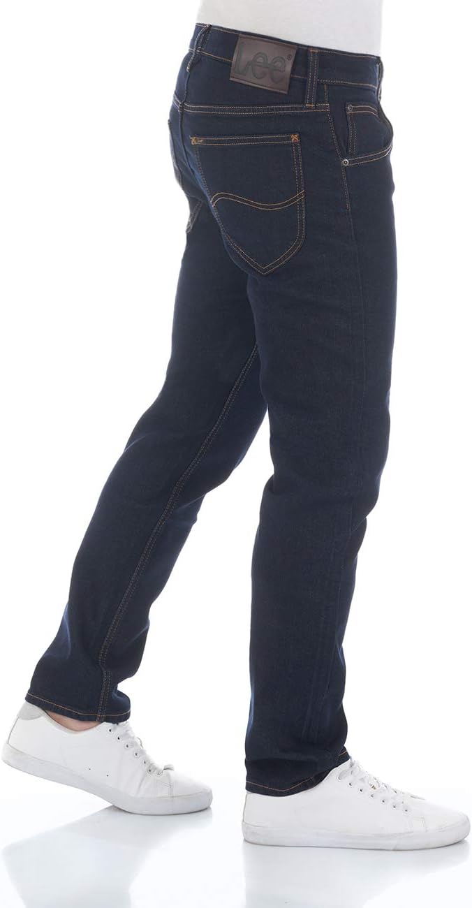 Lee Herren Jeans Regular Fit Daren Zip Fly Hose Straight Jeanshose Baumwolle Denim Stretch Blue Schw