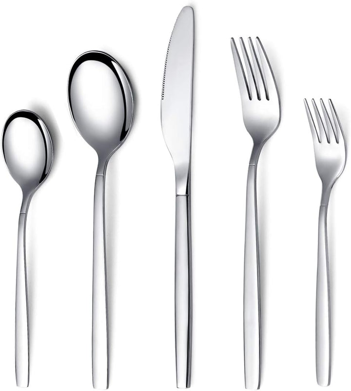 Berglander 30 Stück Edelstahl Besteckset, Gemischte Bestecksets Service für 6 07. Silber, 07. Silber